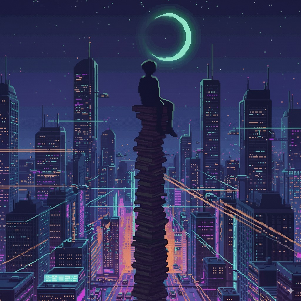 Cyberpunk pixel background